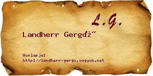 Landherr Gergő névjegykártya